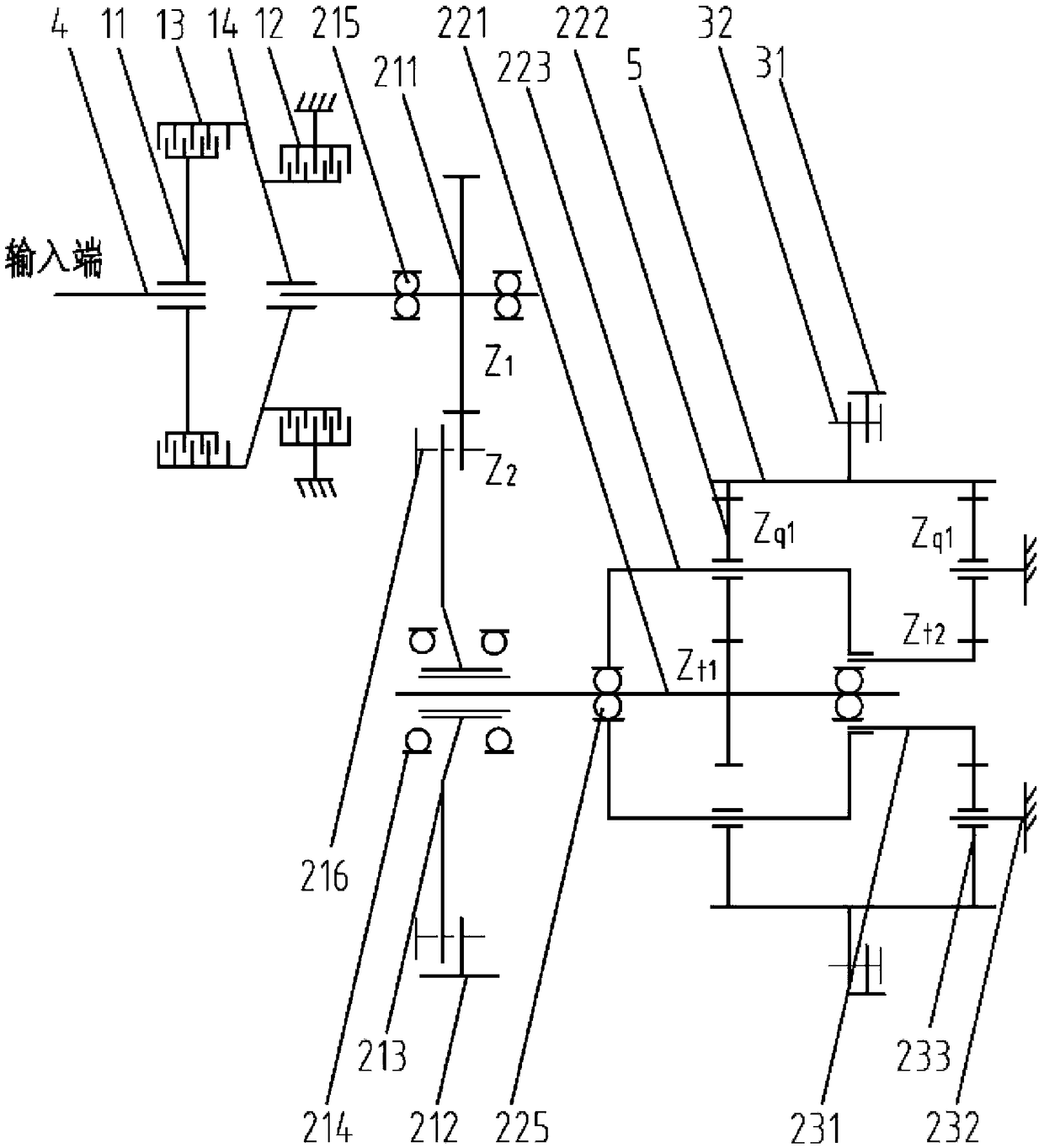 Final transmission structure, bulldozer and turning control method