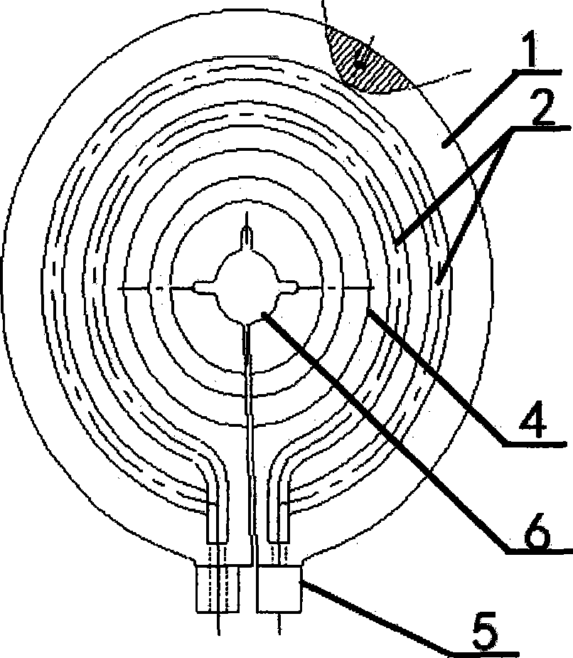 Double water circuit cooling zone melting induction coil