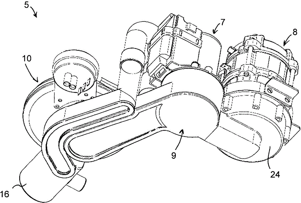 Cleaning device for kitchen devices and pump system