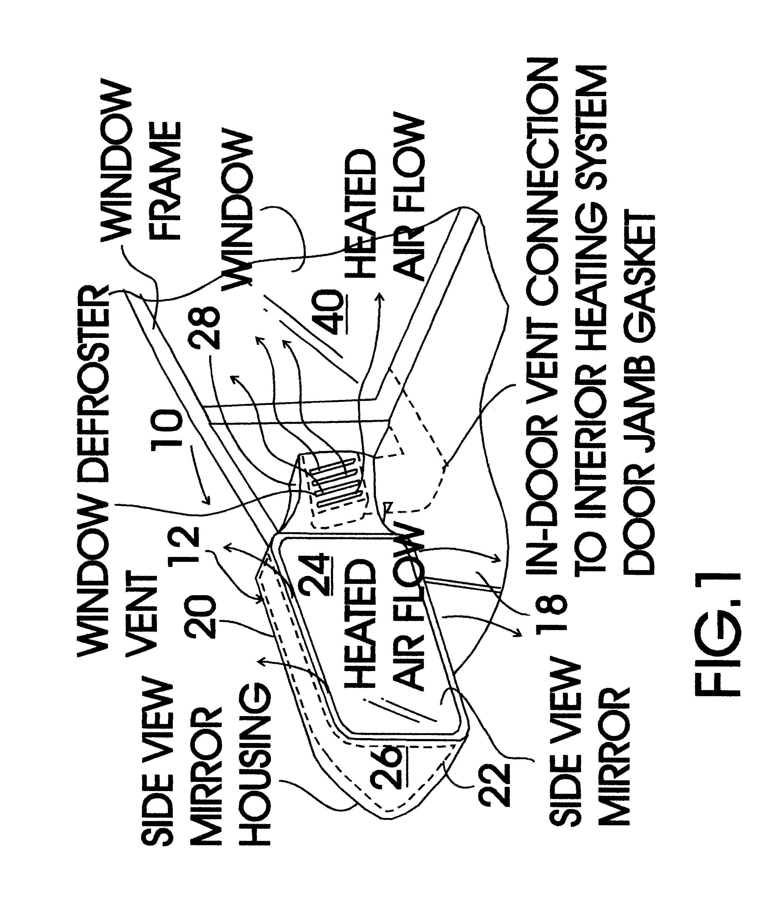 Exterior side view mirror and side window defogger system