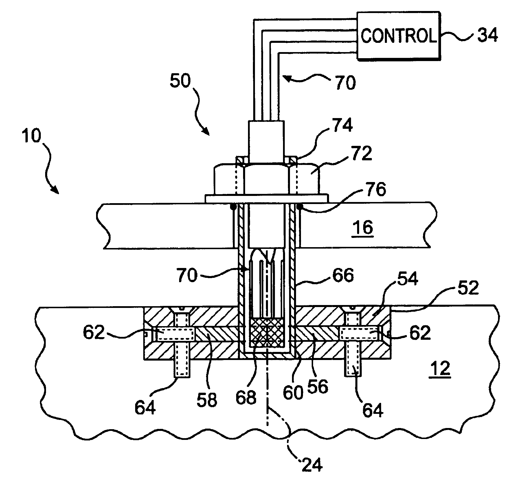 Sensor for a variable displacement pump