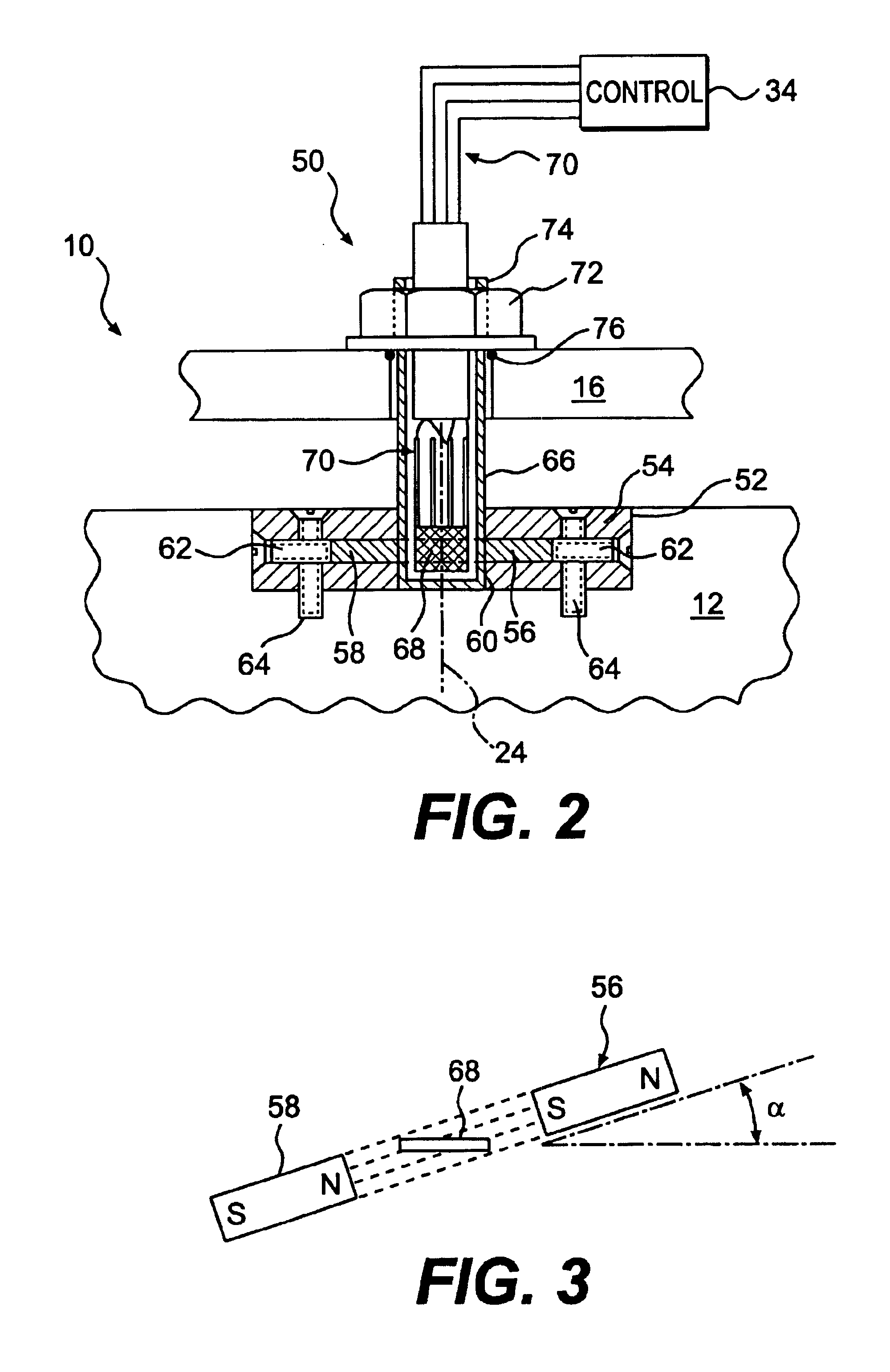 Sensor for a variable displacement pump