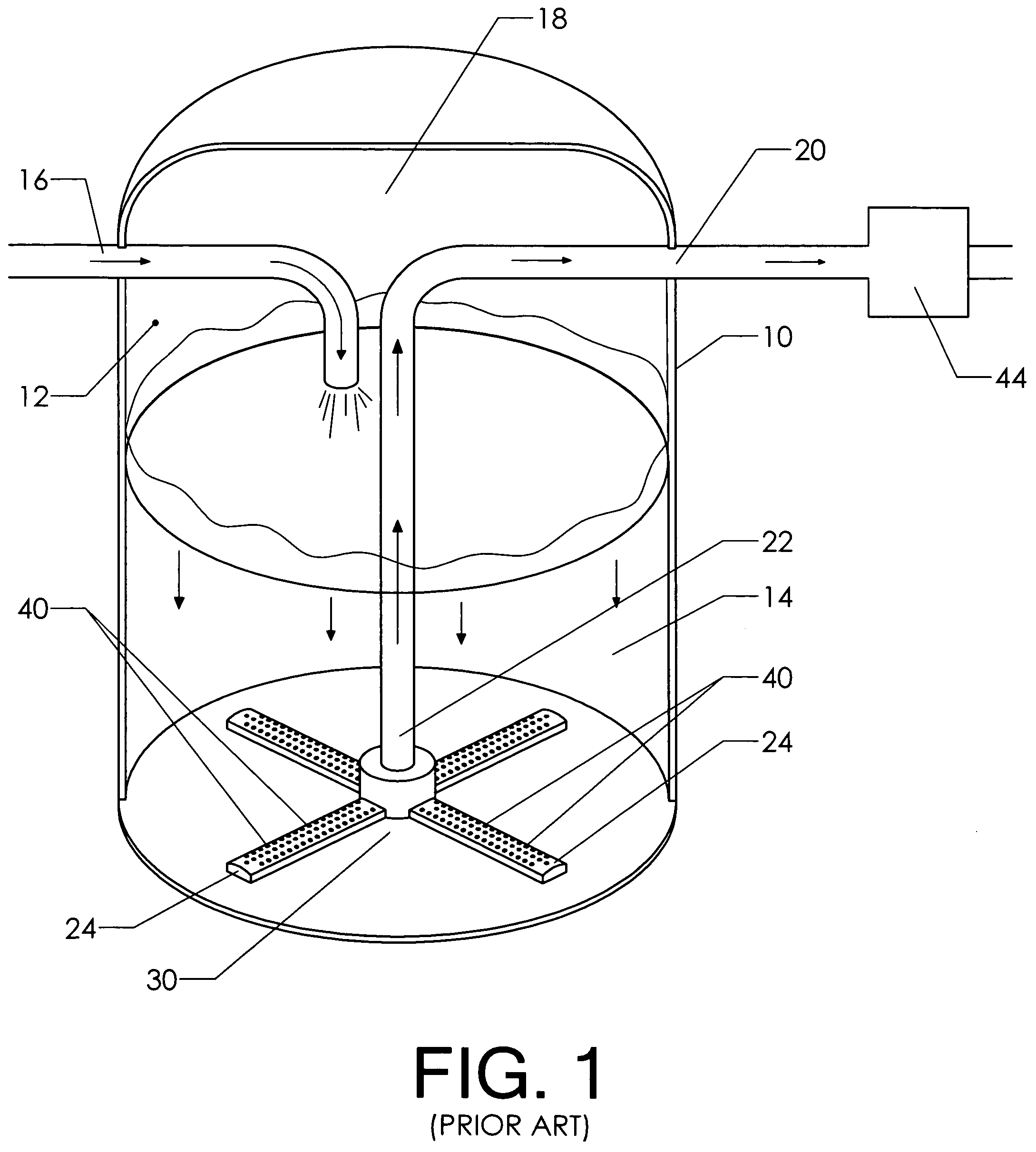 Swirling air injected pool filter