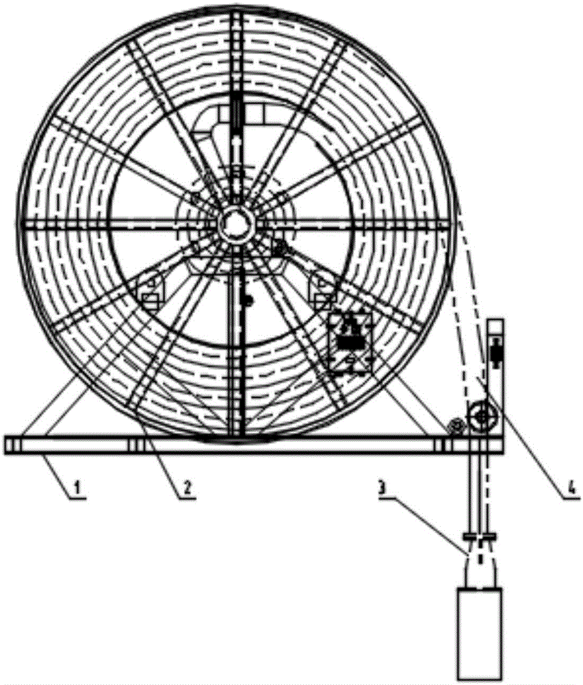 A hose seawater submersible pump winch system