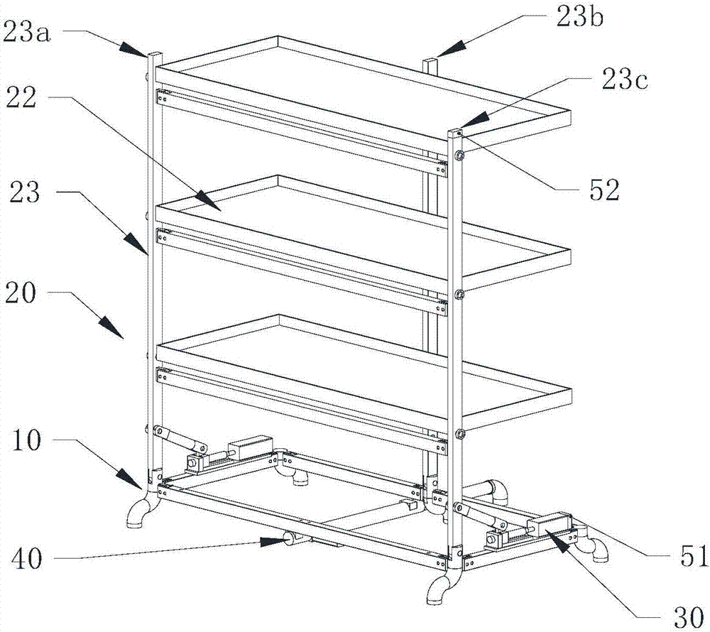 Culturing rack equipped with three built-in stand columns