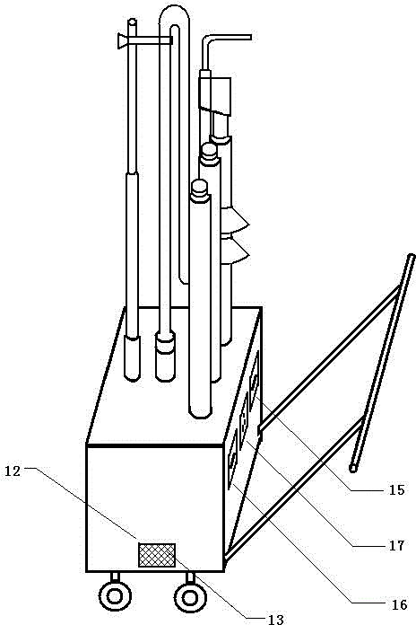 Snow blowing and ice melting trolley for high voltage equipment