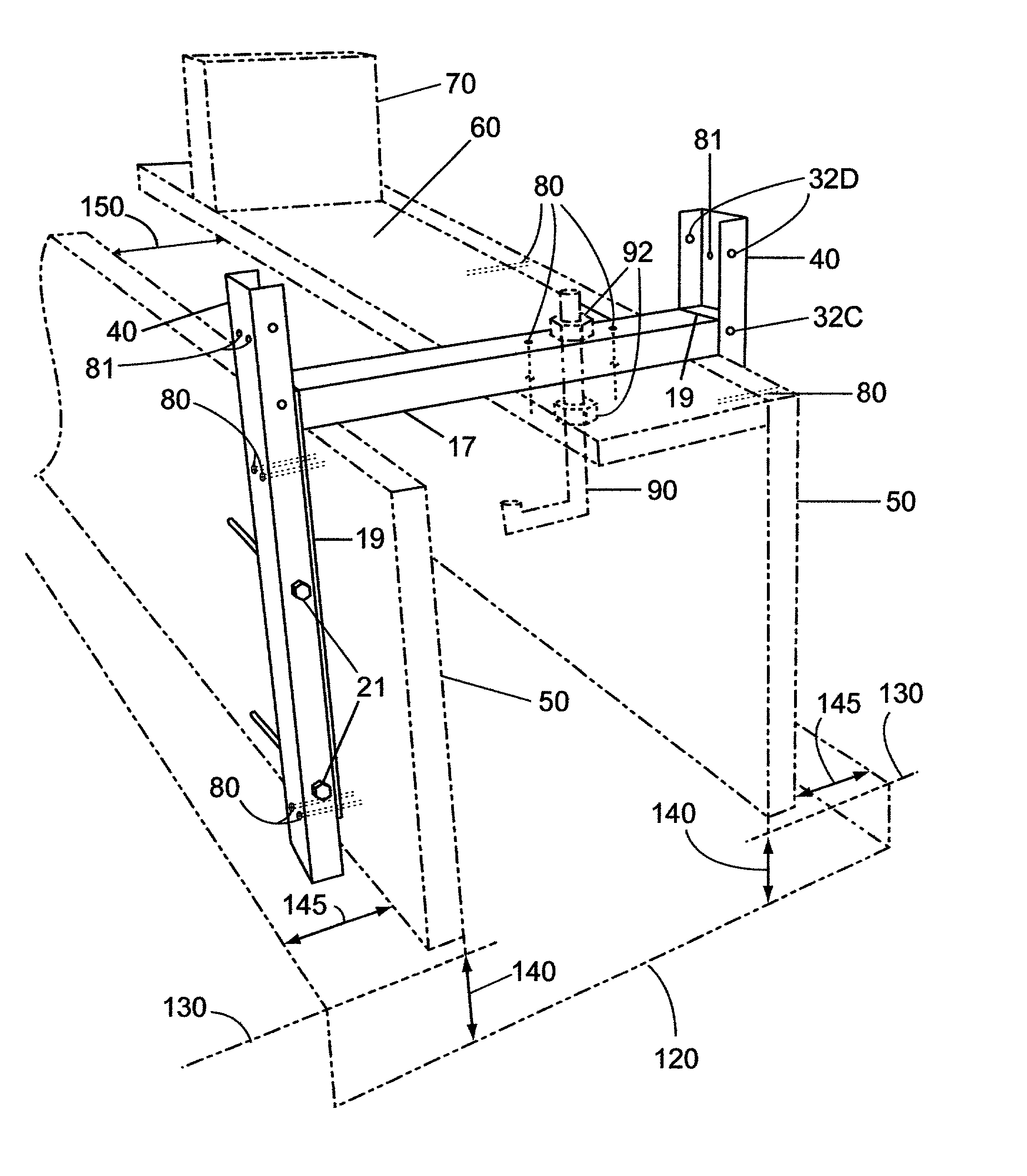 Foundation from bracket and method