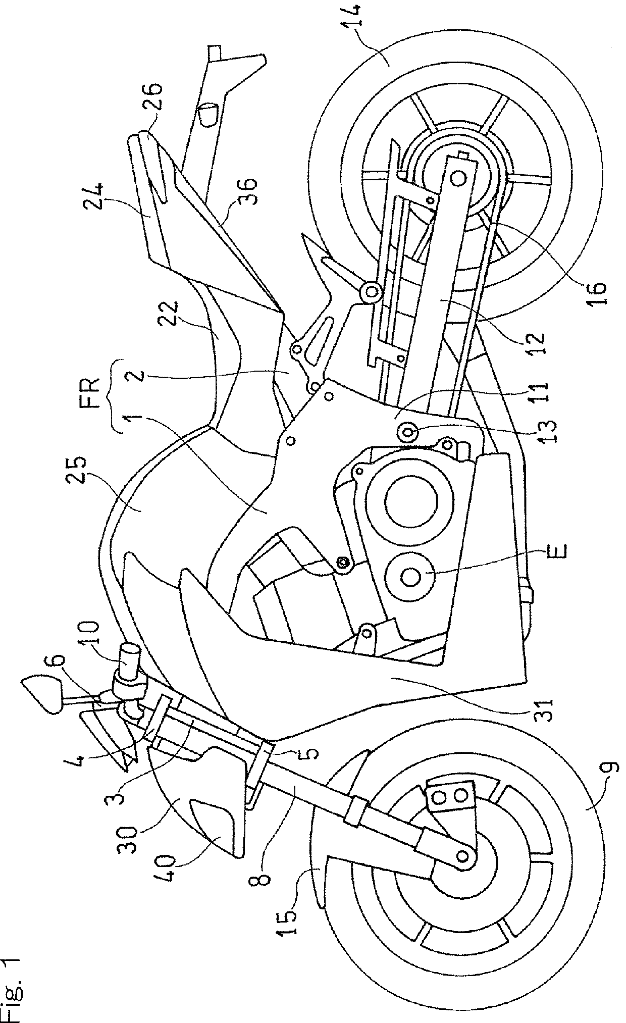 Headlight device for motorcycle