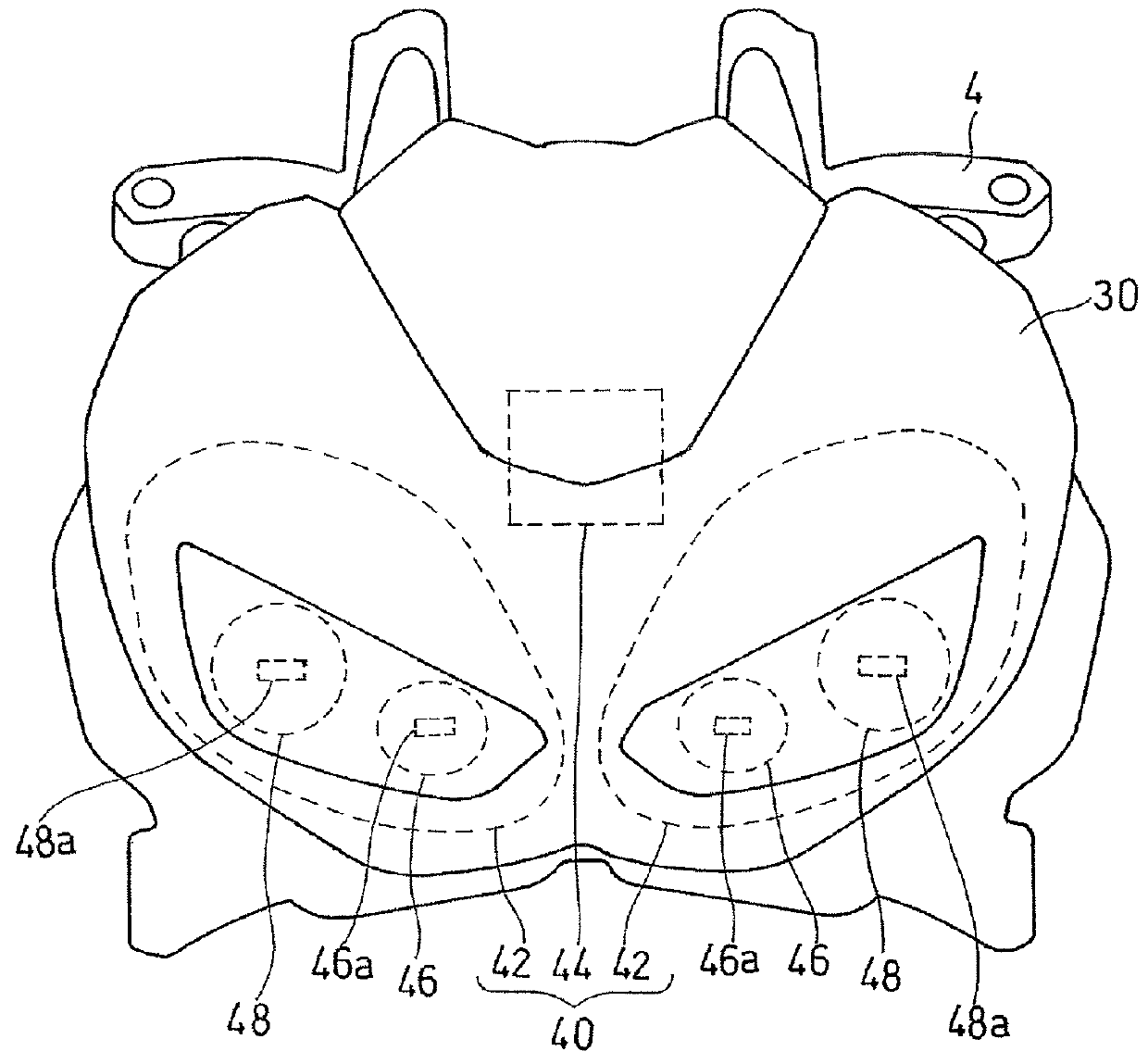 Headlight device for motorcycle