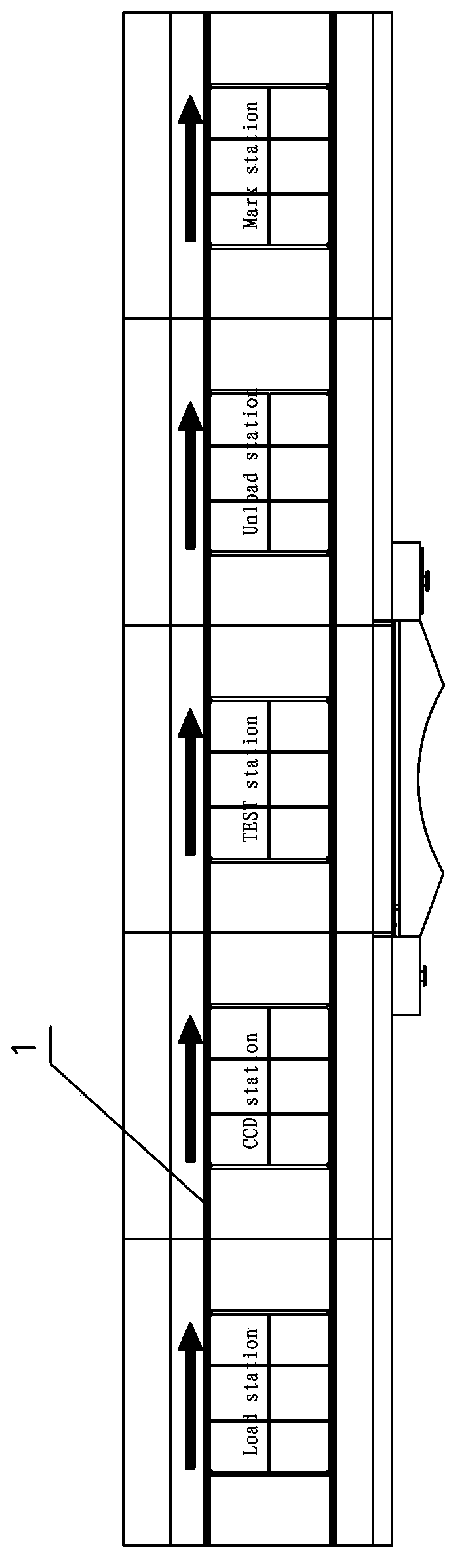 Four-station parallel testing device and method