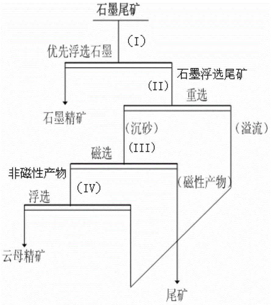 Mineral separation technology for recycling graphite and mica in graphite tailings