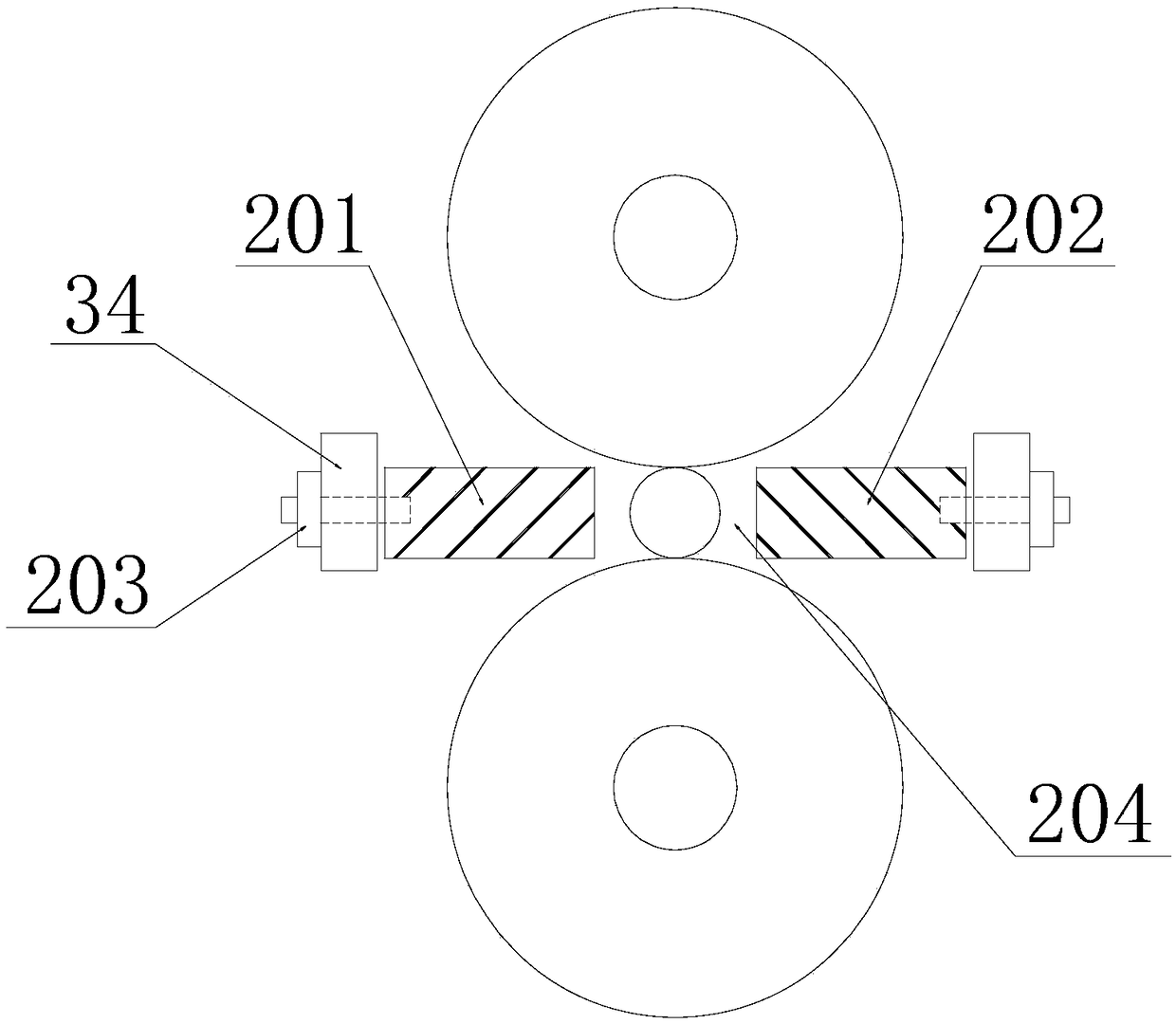 Cross rolling device for wrench processing