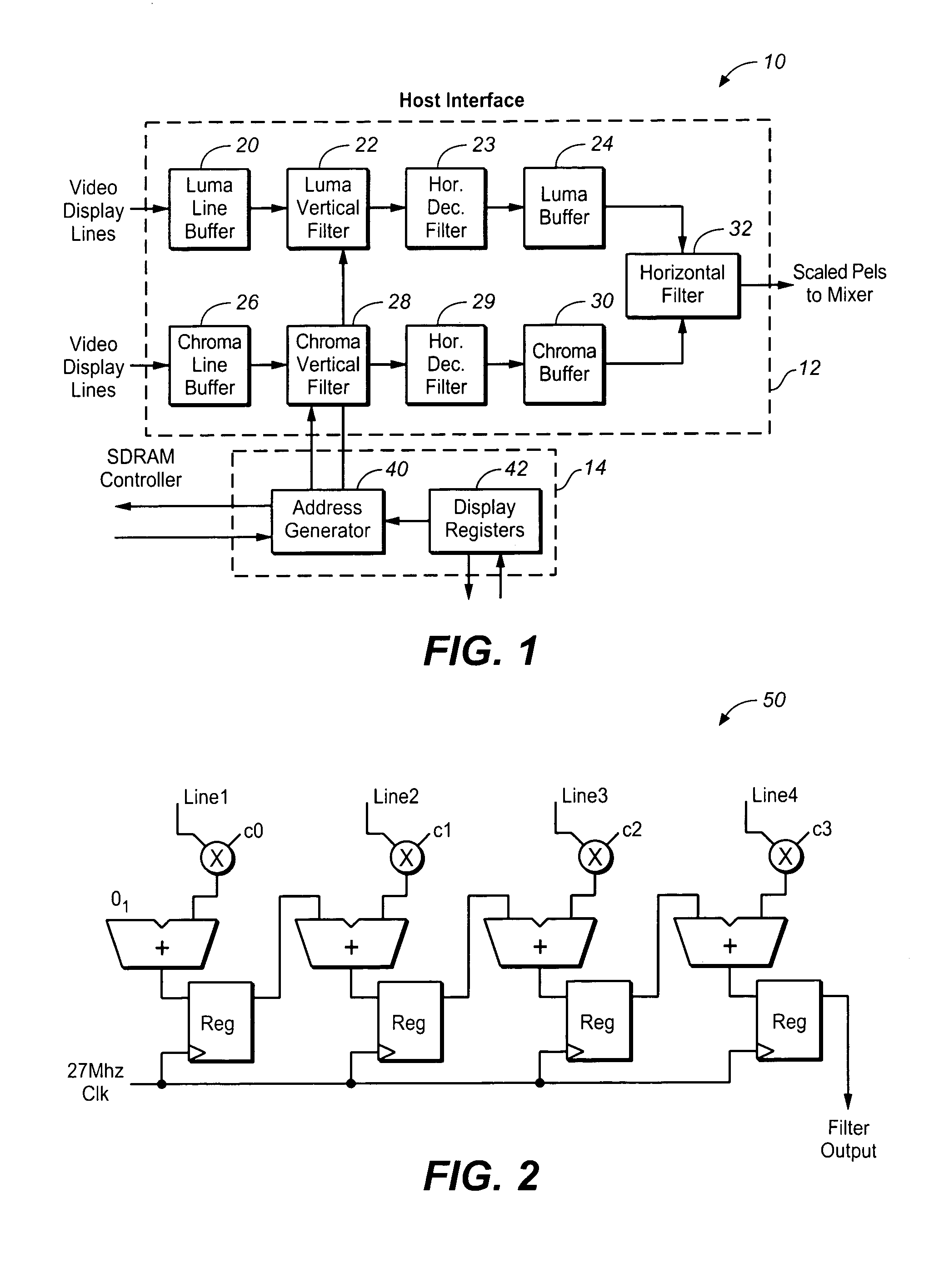 Video horizontal and vertical variable scaling filter