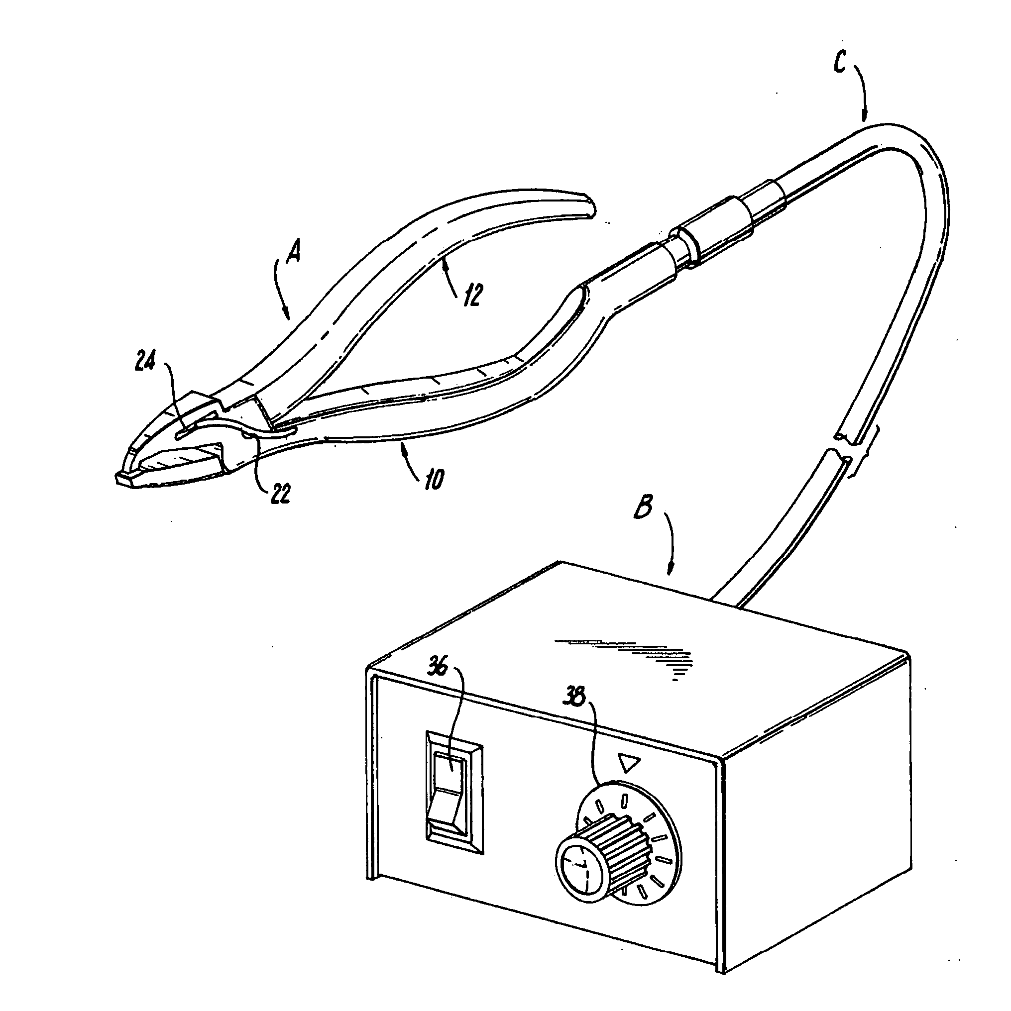 Heated dental pliers