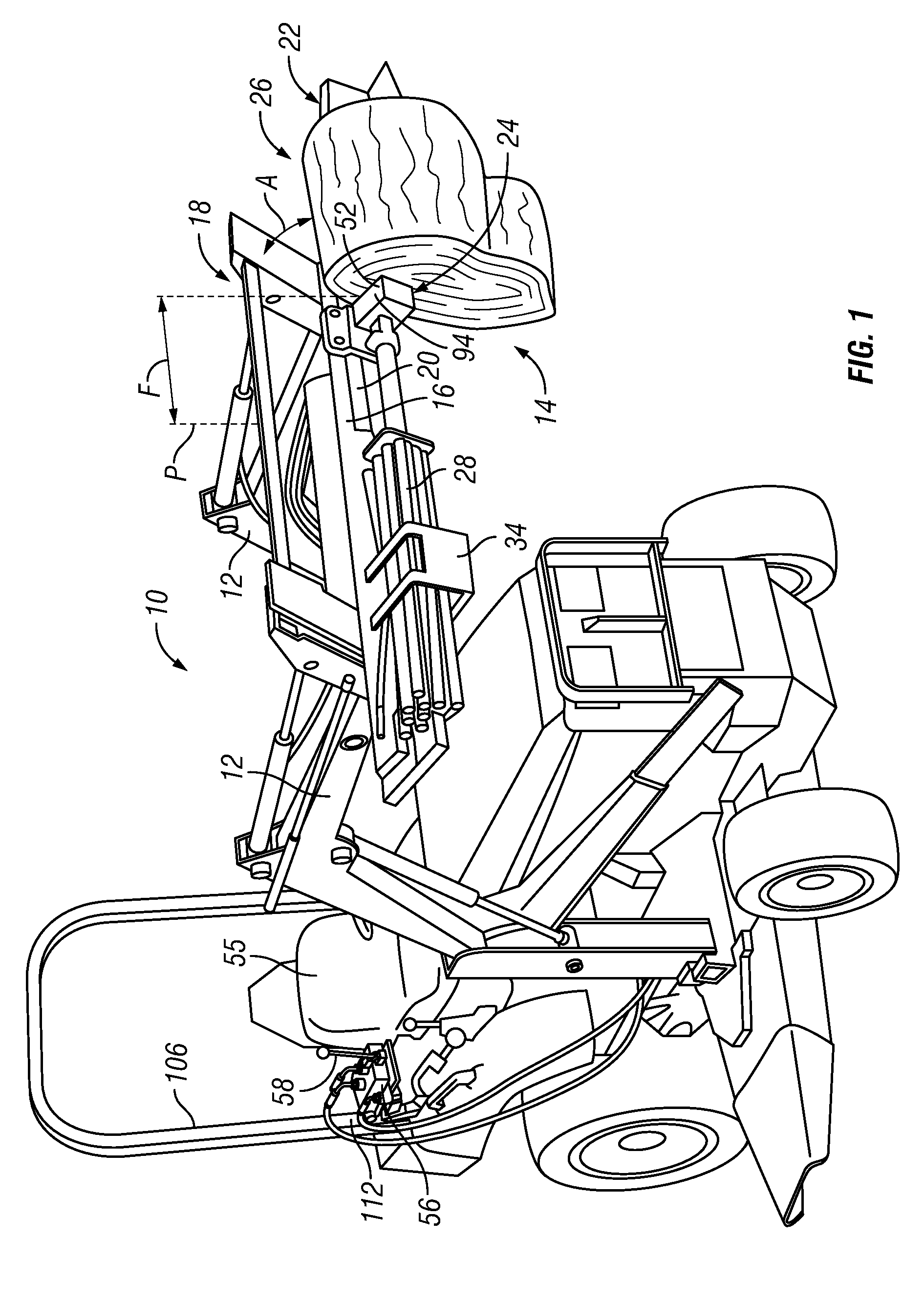 Log splitter system for a front-loader tractor