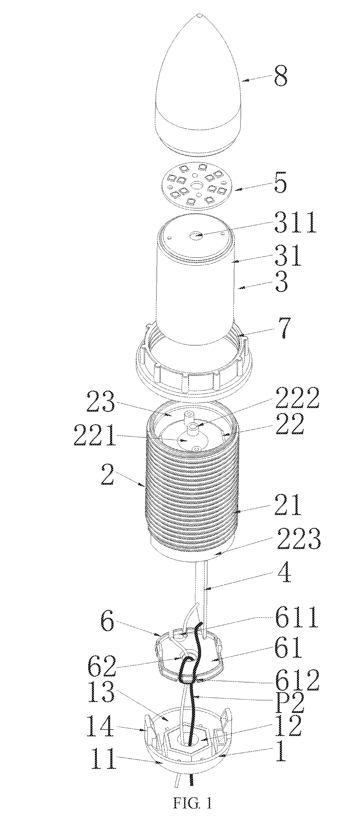 Decorative glass light and assembly method thereof