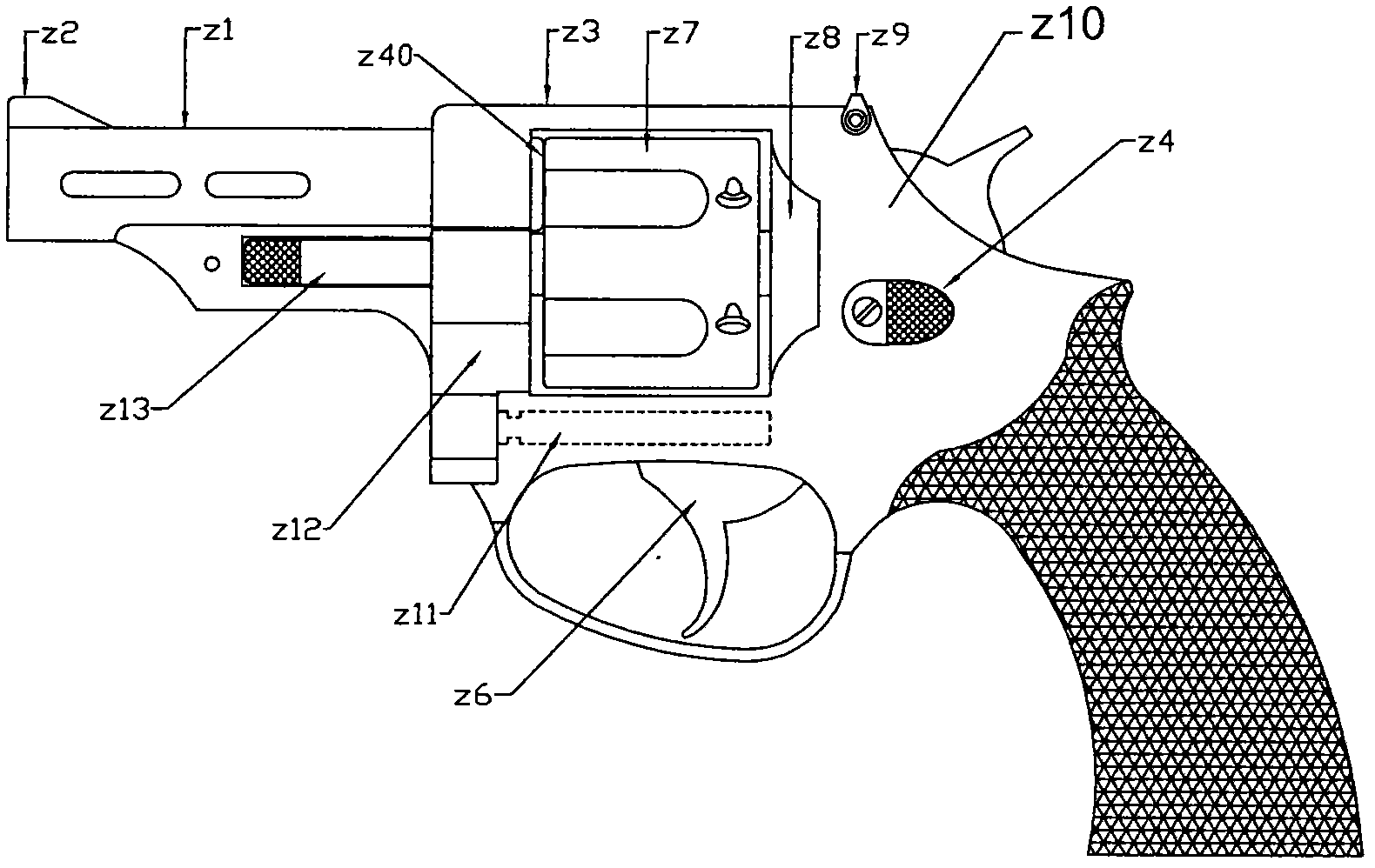 Cartridge clip and cartridge used for revolver