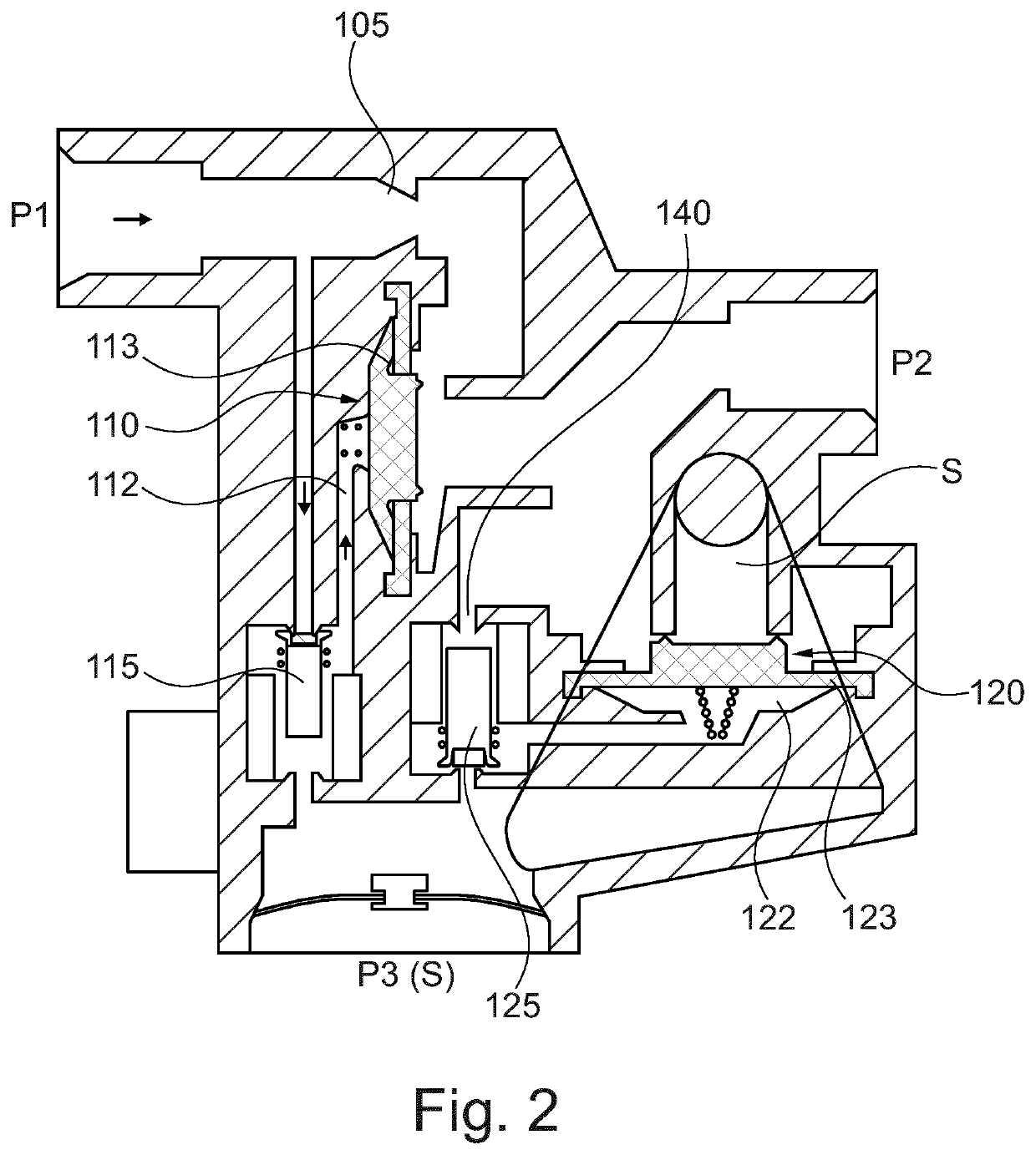 Valve assembly and pressure control method