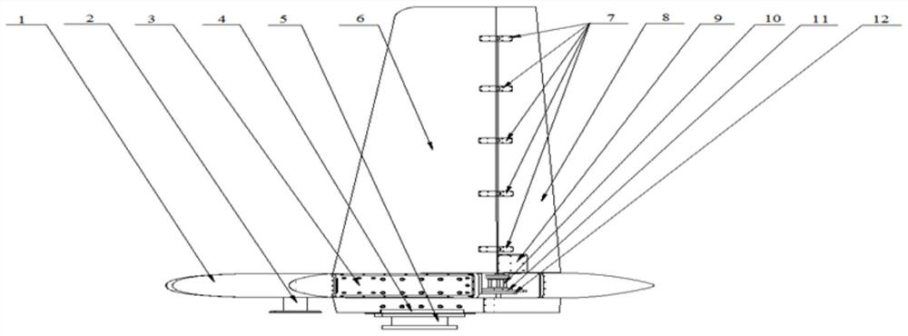 Pneumatic test device based on large-size control surface hinge moment