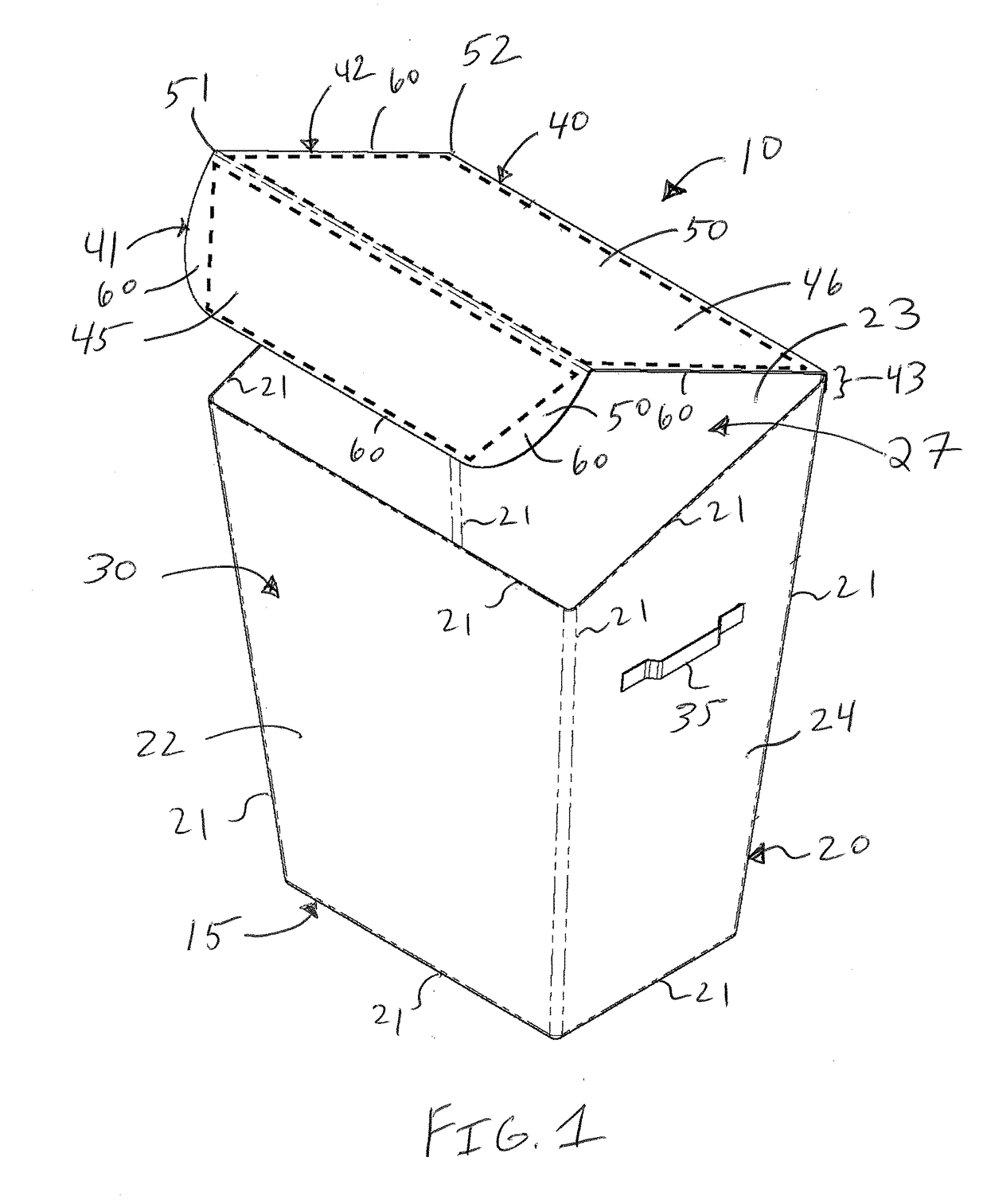 Nestable hamper with multi-segmented lid