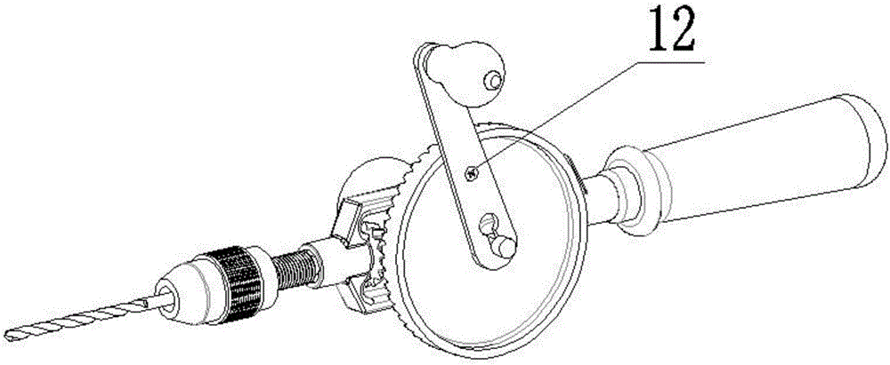 Hand-cranking driving type hand drill