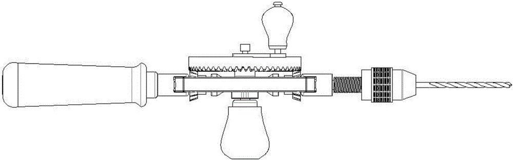 Hand-cranking driving type hand drill