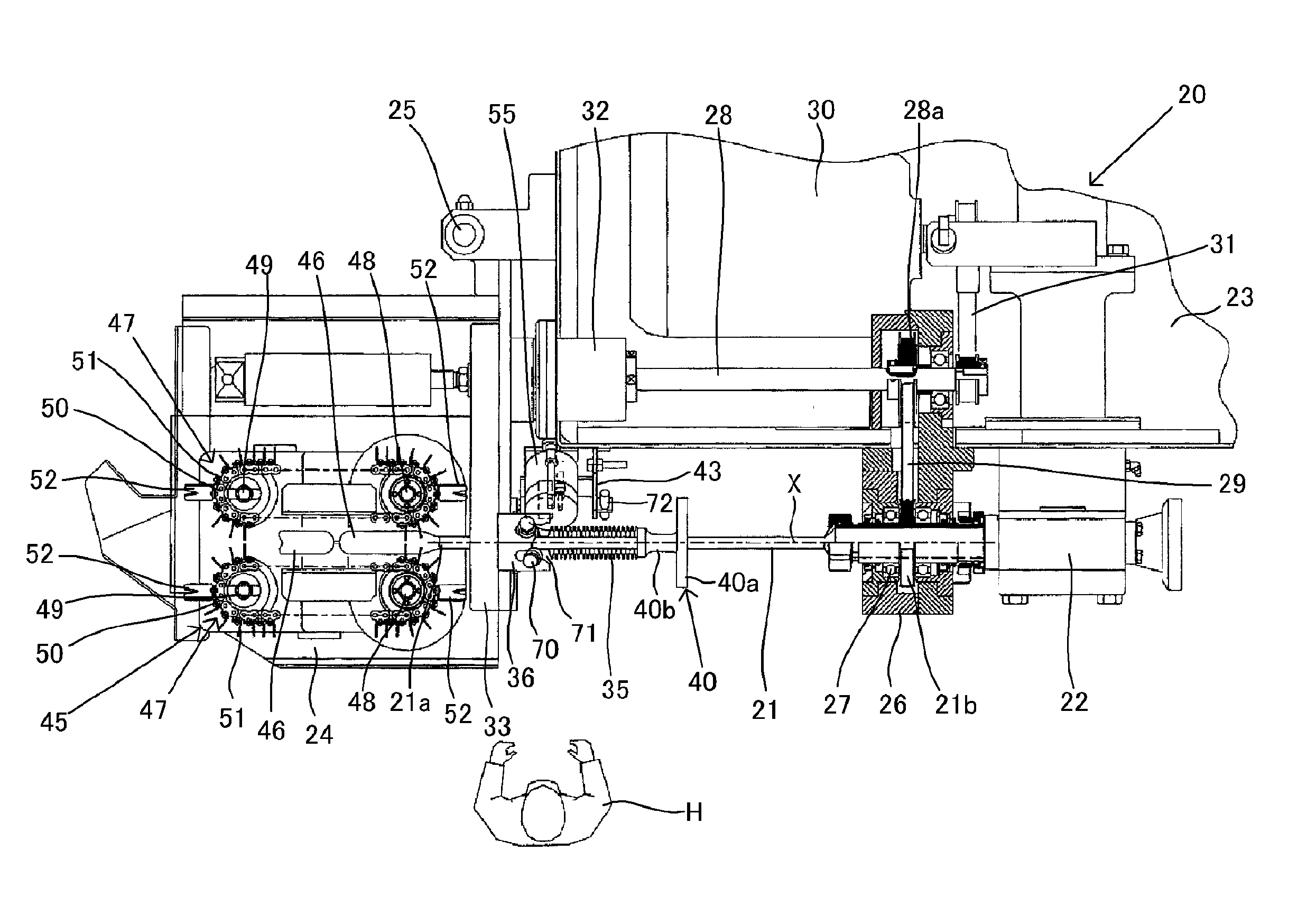 Detecting structure for a stuffing apparatus