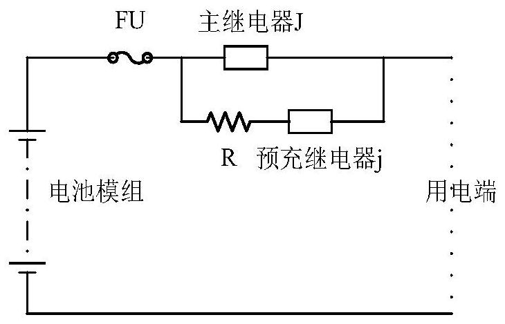 Battery module pre-charging, overvoltage and overcurrent protection circuit and method