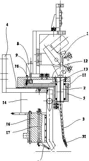 Narrow-gap welding nose with tilt angle device