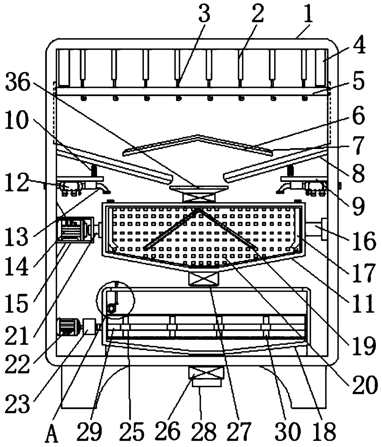 Rolling-type grape stem removal device