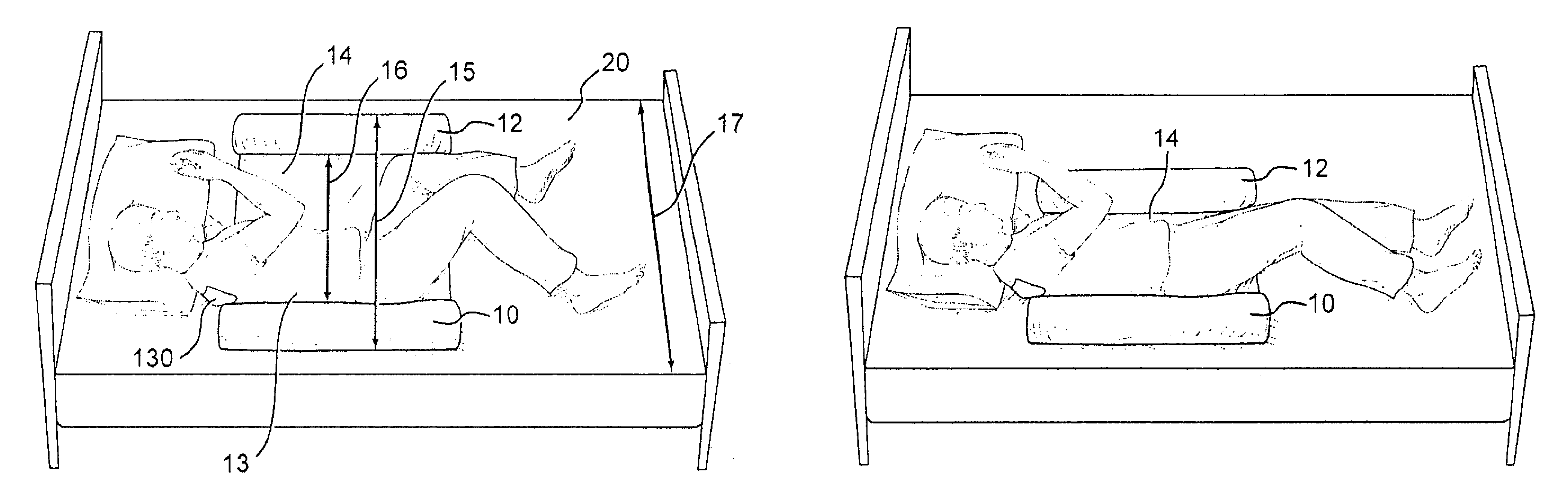 Method and device for maintaining a side sleeping position