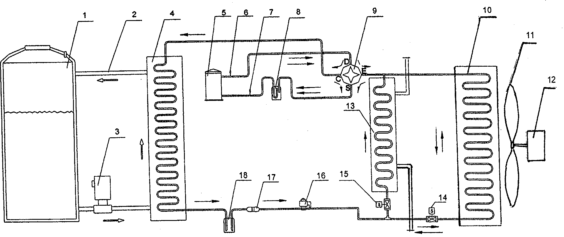 Double-heat source heat pump water heater with air source and water source