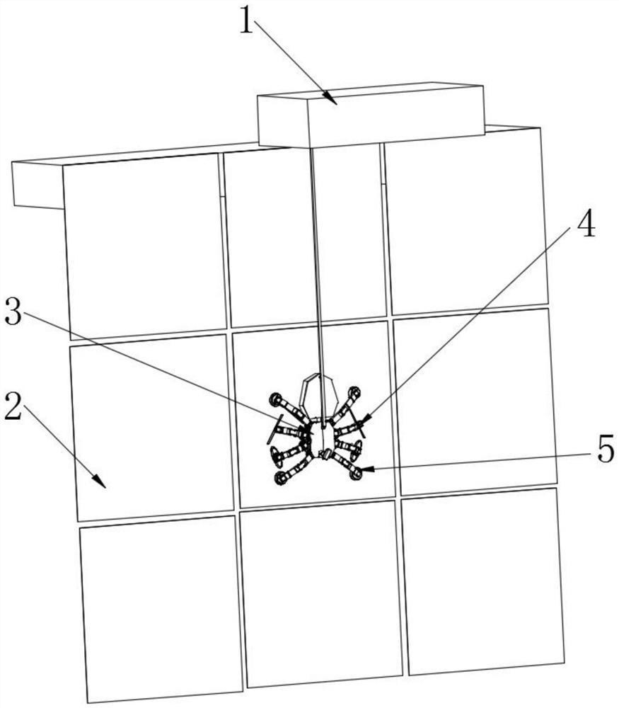 Glass curtain wall cleaning method and bionic robot