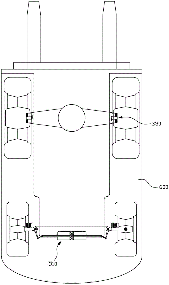 Electronic control system for balance control system of four-wheel counterbalanced forklift