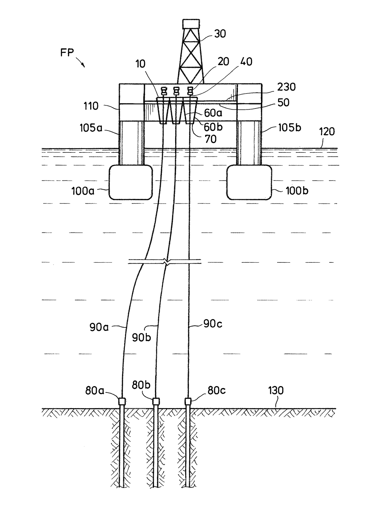 Floating oil and gas facility with a movable wellbay assembly