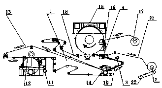 Preparation method for composite processed absorbent paper by using cylinder mould machine