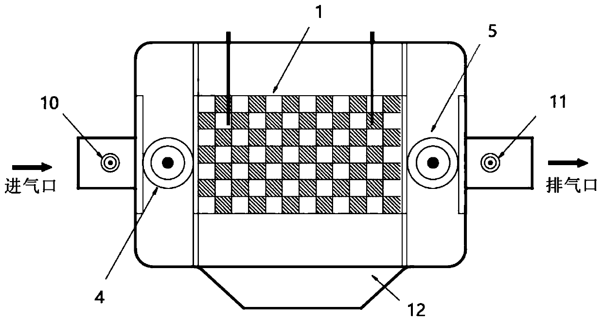 High-power diesel engine pollutant discharge countercurrent catalytic conversion cooperative treatment device with sulfur catchers