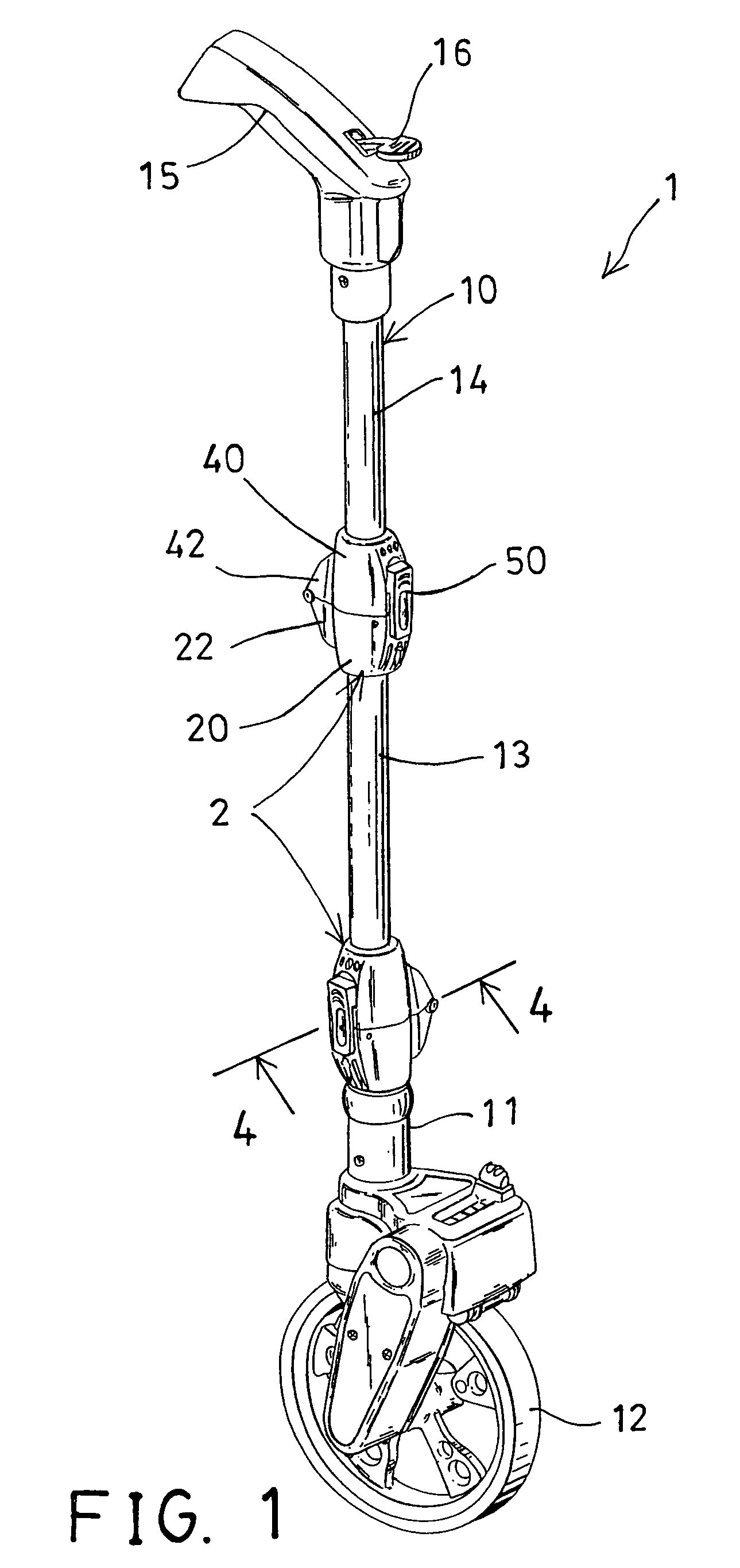 Wheeled distance measuring device