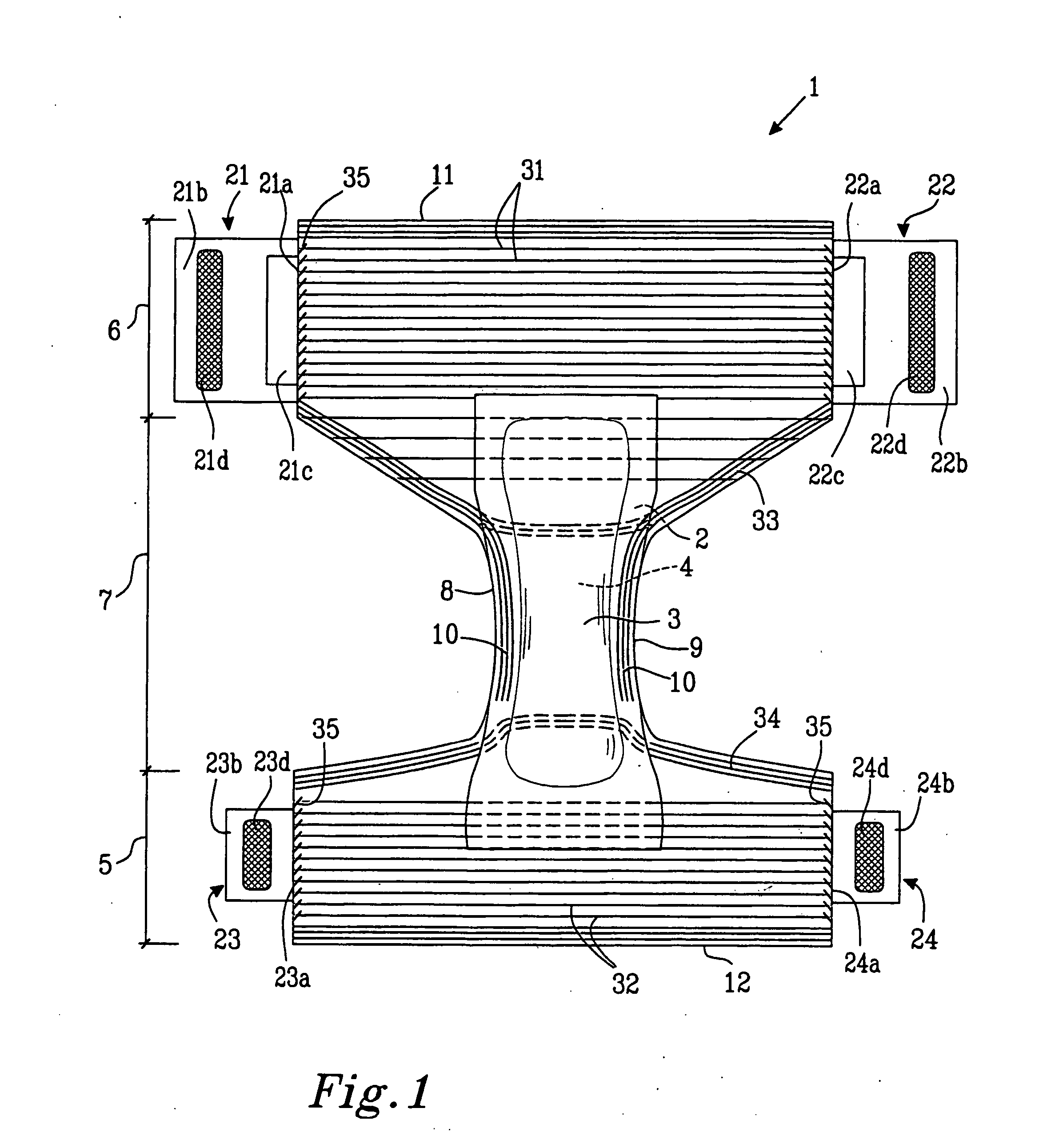 Absorbent article having improved fastening means