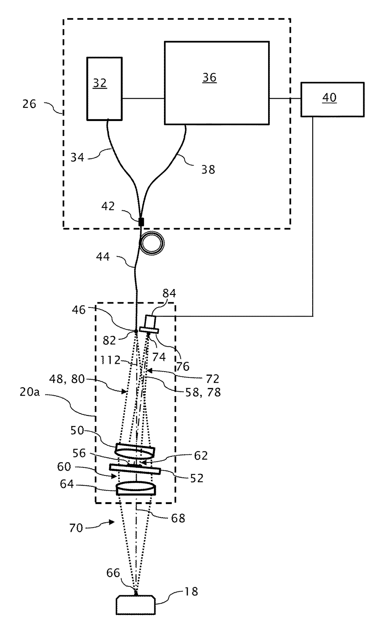 Optical pen for interferometric measuring machine