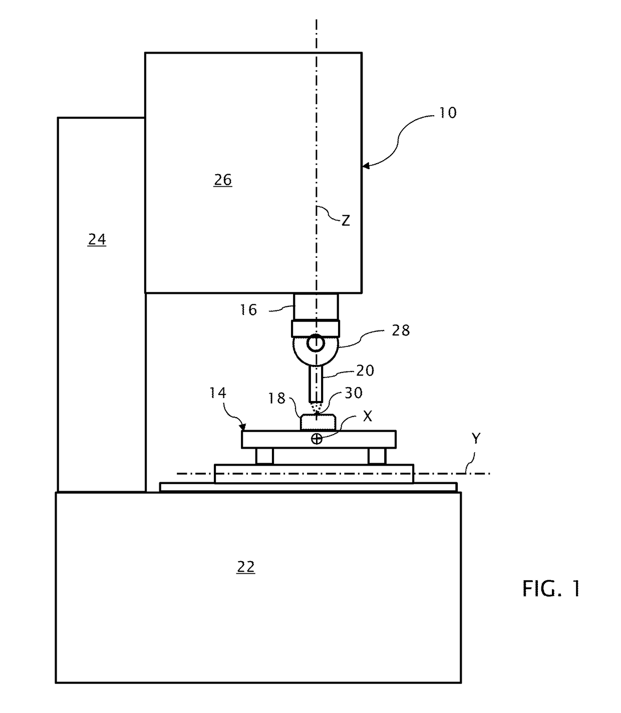 Optical pen for interferometric measuring machine