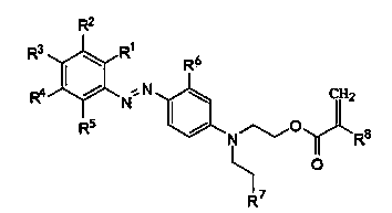 Dyestuff with polymerizable group and preparation of microspheres containing dyestuff