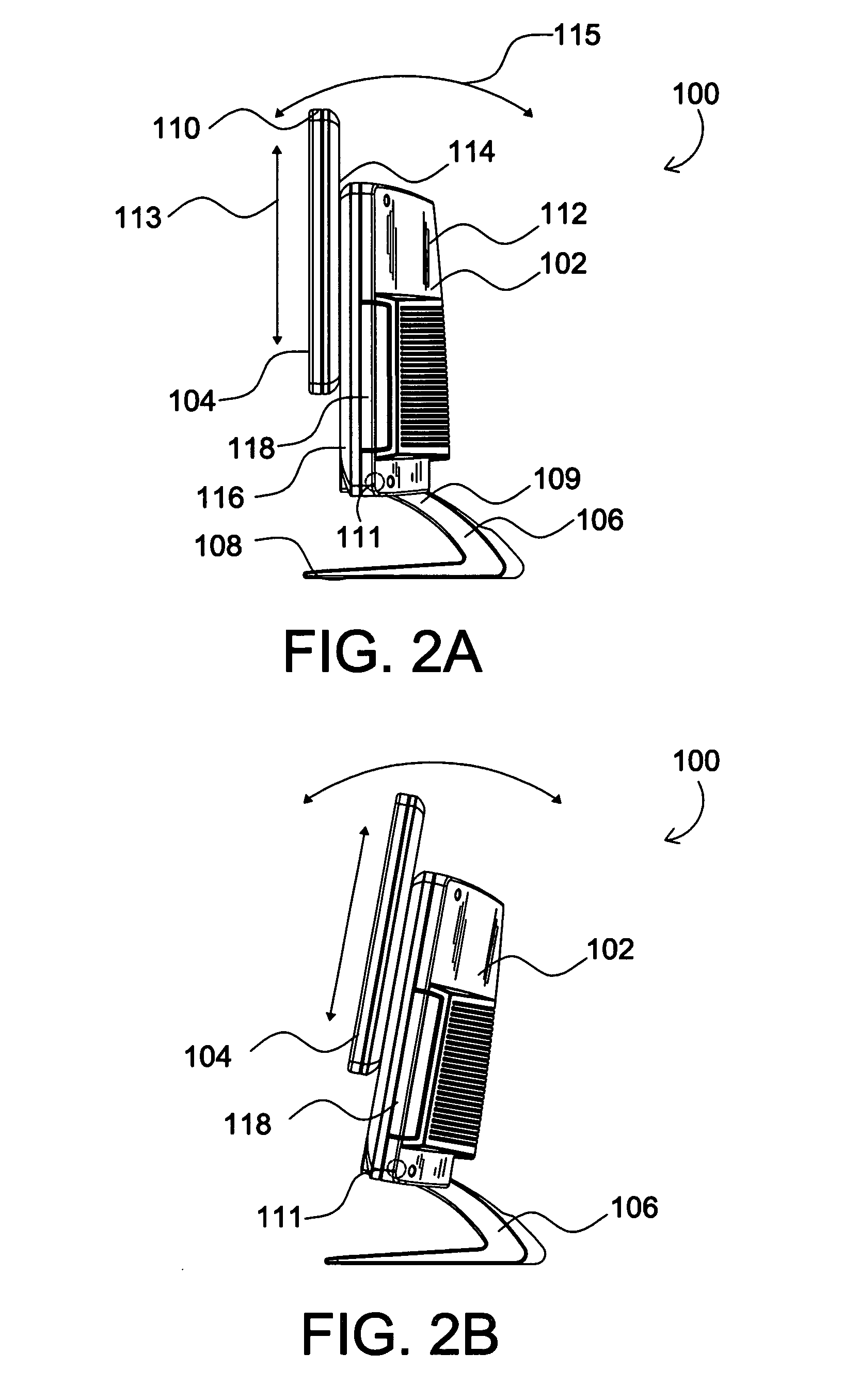 All-in-one computer with height adjustable display