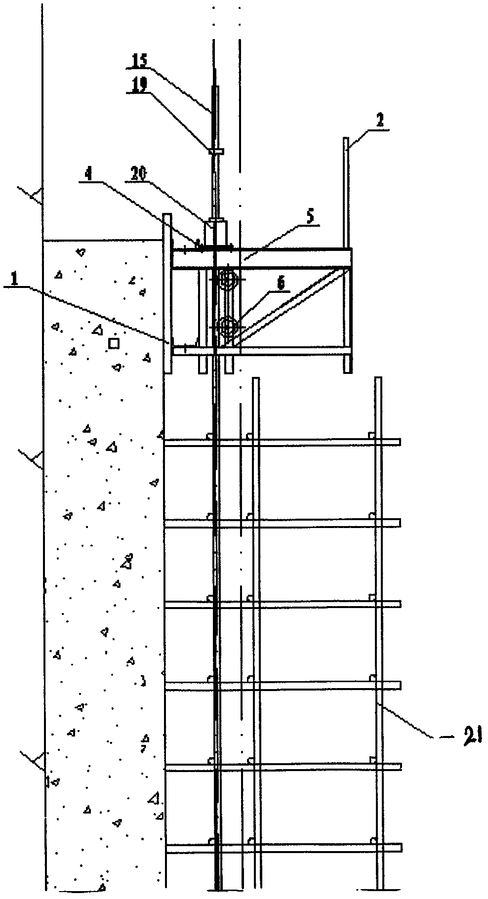 Single-side side wall slip form and construction method