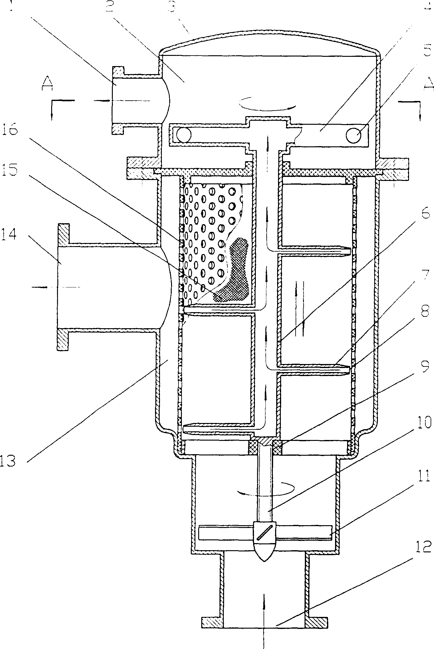 Automatic backflush filtering net for micro irrigation