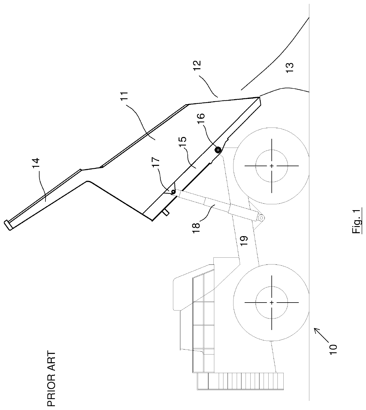 Hoist pivot arrangement for a dump truck