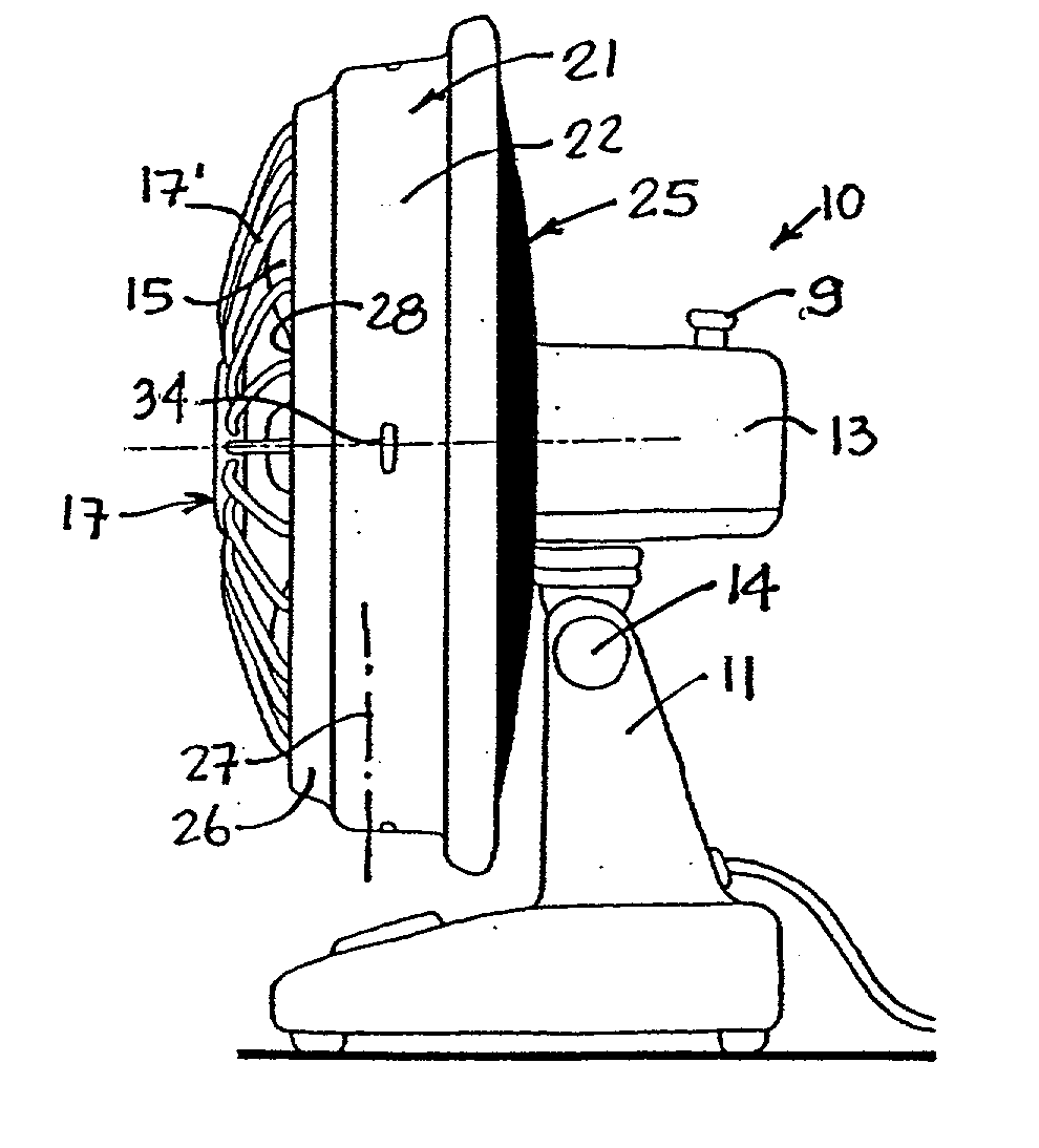 Air filter system for a free-standing air blowing fan