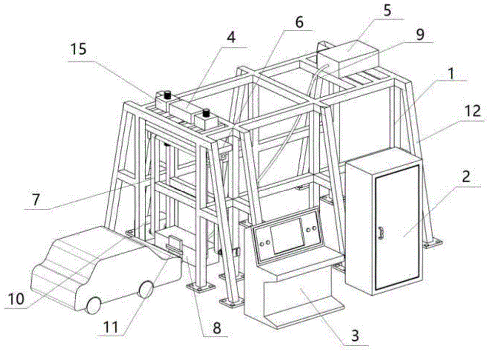 Automobile bumper simulated collision test system and test method