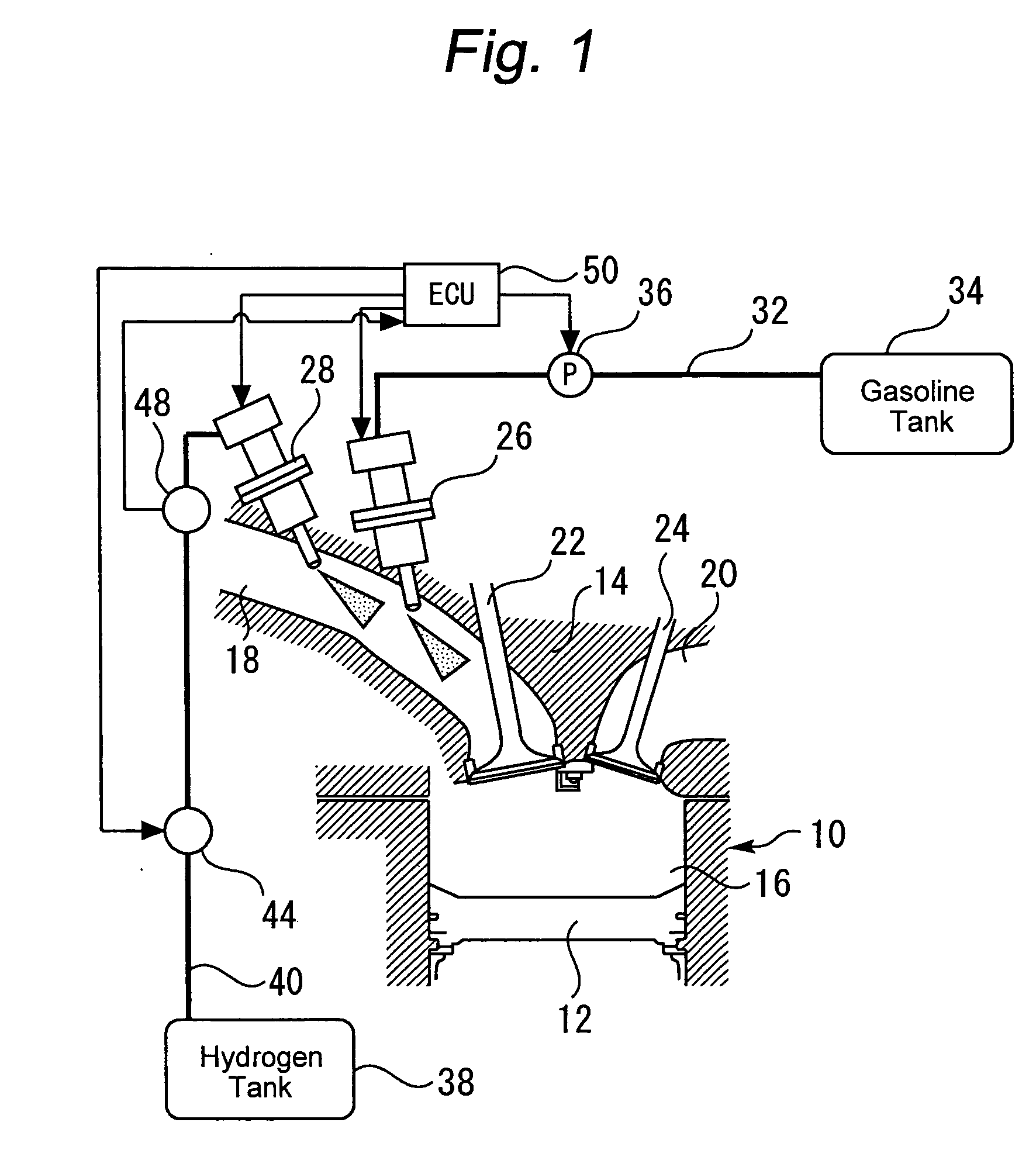 Control system for hydrogen addition internal combustion engine