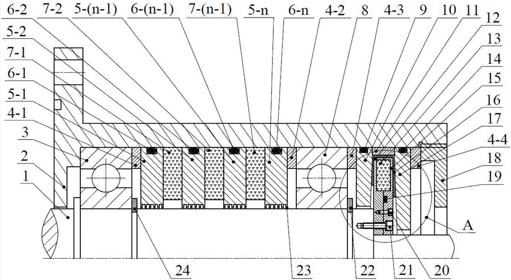 A high linear velocity rotating magnetic liquid sealing device with radial small size